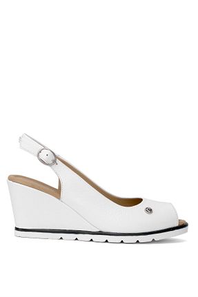 صندل سفید زنانه پاشنه پر Pierre Cardin - کد 921028708