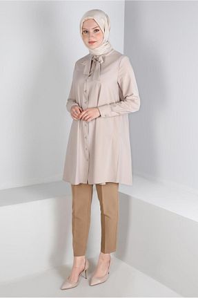 شلوار پارچه ای بژ زنانه بلند Alvina - کد 797082922