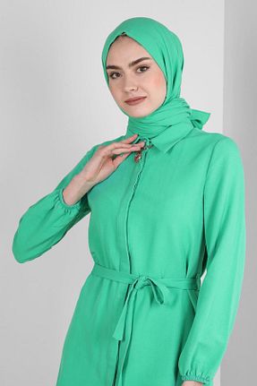 ست بالاتنه و پائین تنه حجاب سبز زنانه رگولار Alvina - کد 807723520