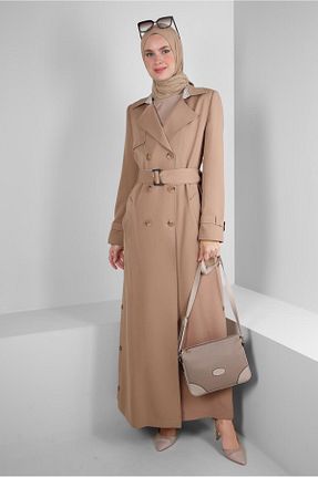 مانتو بلند حجاب بژ زنانه Alvina - کد 799159586