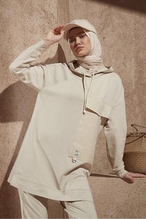 ست بالاتنه و پائین تنه حجاب قهوه ای زنانه رگولار Alvina - کد 823822418