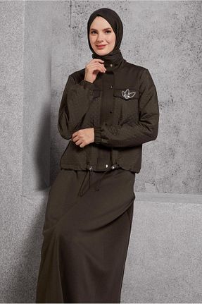 ست گرمکن حجاب قهوه ای زنانه رگولار Alvina - کد 881627608