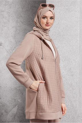 ست گرمکن حجاب قهوه ای زنانه رگولار Alvina - کد 869707369