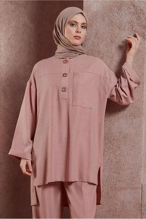 ست بالاتنه و پائین تنه حجاب صورتی زنانه رگولار Alvina - کد 819257195