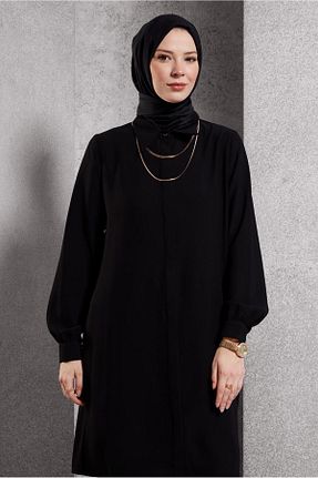 تونیک حجاب مشکی زنانه پلی استر Alvina - کد 878464877