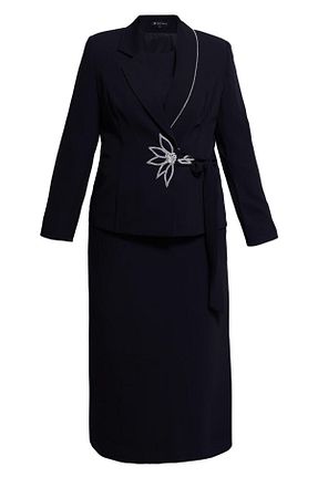 ست بالاتنه و پائین تنه حجاب مشکی زنانه رگولار Alvina - کد 834769245
