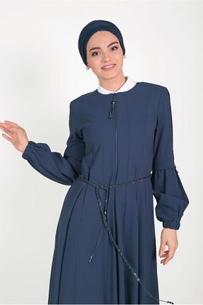 مانتو بلند حجاب سرمه ای زنانه Alvina - کد 869227274