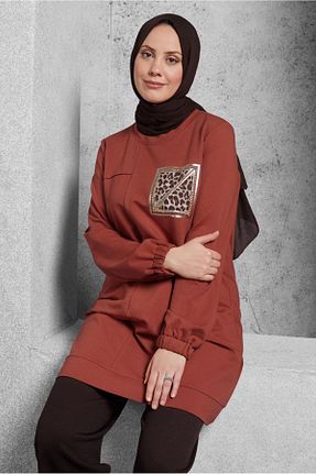 تونیک حجاب نارنجی زنانه پنبه ای Alvina - کد 901986062