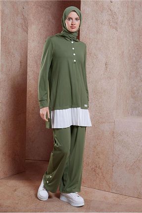 ست گرمکن حجاب خاکی زنانه رگولار Alvina - کد 856928597