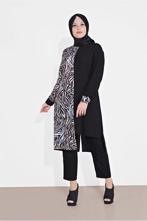 تونیک حجاب سرمه ای زنانه پلی استر Alvina - کد 872845807