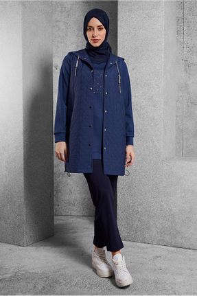 ست گرمکن حجاب سرمه ای زنانه رگولار Alvina - کد 896001167