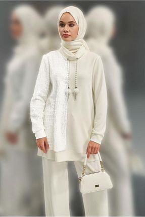 ست گرمکن حجاب سفید زنانه رگولار Alvina - کد 880135880