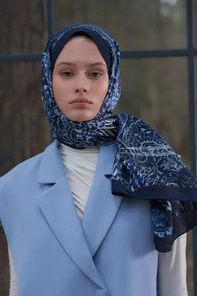 شال سرمه ای زنانه ED Scarf - کد 812236220