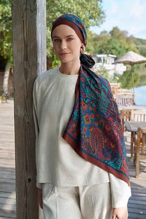 شال نارنجی زنانه ویسکون ED Scarf - کد 872472461