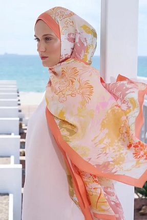 شال نارنجی زنانه ویسکون ED Scarf - کد 838699164