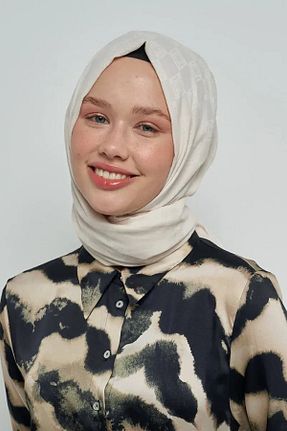 شال سفید زنانه پنبه ای ED Scarf - کد 760130069