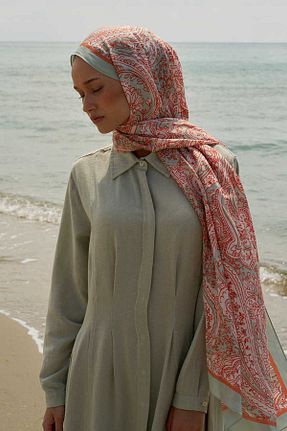 شال نارنجی زنانه ابریشم ED Scarf - کد 862729575
