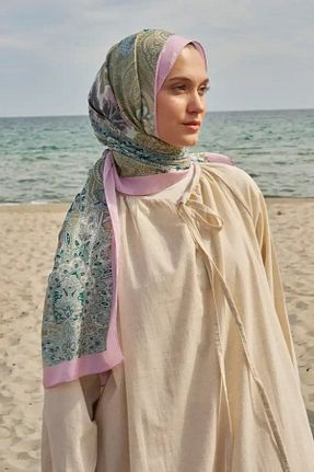 شال سبز زنانه ابریشم ED Scarf - کد 862730619