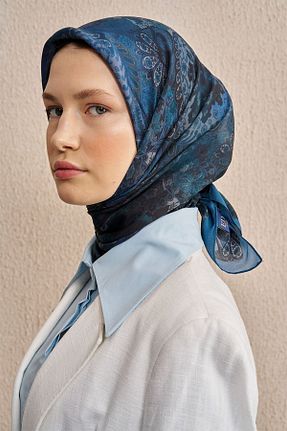 روسری آبی پنبه ای ED Scarf - کد 898603120