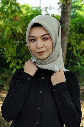 روسری قهوه ای پلی استر Moda Mevsimi - کد 183348388