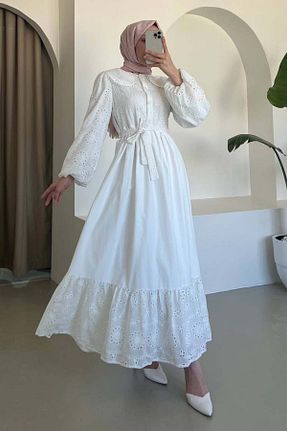 لباس حجاب سفید زنانه رگولار benguen - کد 921075712