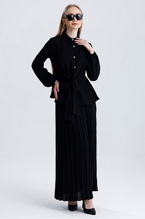 ست بالاتنه و پائین تنه مشکی زنانه بافتنی MD trend - کد 921086447