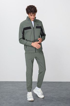 ست گرمکن خاکی مردانه پنبه پلی استر Air Jones - کد 859975260