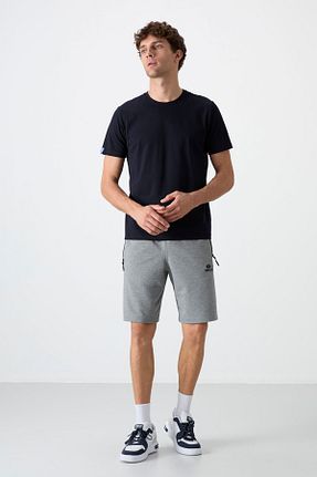 شلوارک و برمودا طوسی مردانه رگولار TOMMY LIFE - کد 37611459