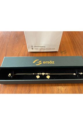 دستبند طلا سبز زنانه 14 عیار Ersöz Kuyumculuk - کد 802238101