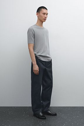 تیشرت طوسی مردانه رگولار Massimo Dutti - کد 921088773