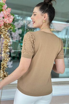 پلیور قهوه ای زنانه Ajurlu İnce Topuk - کد 921087587