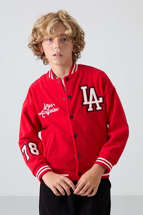سوئیشرت قرمز بچه گانه بافت دار TOMMY LIFE - کد 852964886