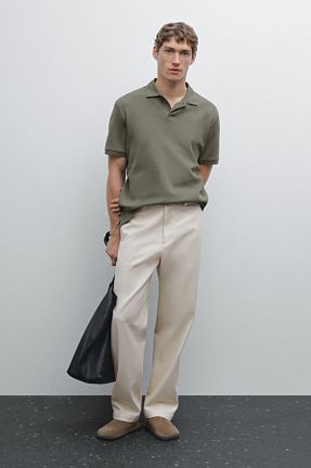 پولوشرت سبز مردانه پنبه ای Massimo Dutti - کد 897904756