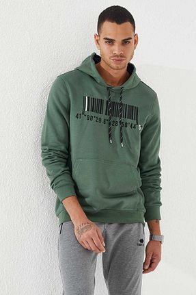 سوئیشرت سبز مردانه چاپی TOMMY LIFE - کد 51726909