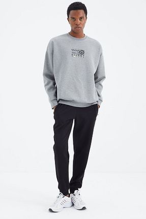 سوئیشرت طوسی مردانه چاپی TOMMY LIFE - کد 767539040