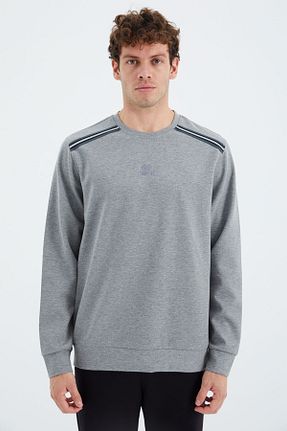 سوئیشرت طوسی مردانه ساده TOMMY LIFE - کد 762684845