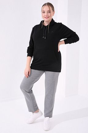 شلوار گرمکن سایز بزرگ طوسی زنانه سایز بزرگ TOMMY LIFE - کد 61681795