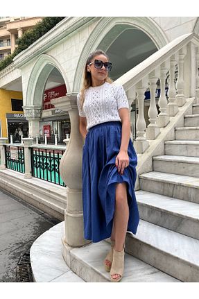 دامن آبی زنانه بافتنی Butik - کد 921125086