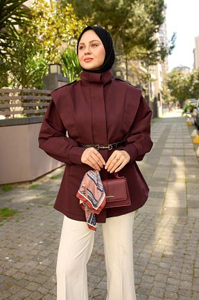 ترنچکت زرشکی زنانه LOCCO - کد 921140458