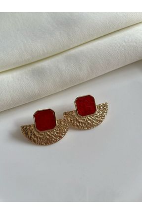 گوشواره جواهر قرمز فلزی Nilsu Jewellery Accessory - کد 886350845
