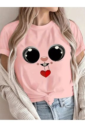 تیشرت صورتی زنانه Relaxed aynewmoda - کد 921128755