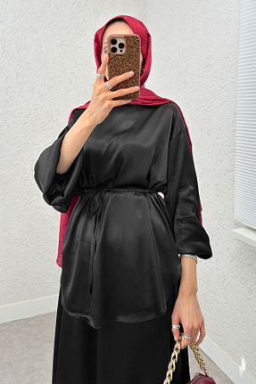 ست بالاتنه و پائین تنه حجاب مشکی زنانه رگولار Salih Çelebi - کد 921137338