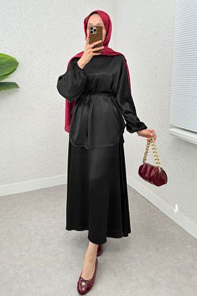 ست بالاتنه و پائین تنه حجاب مشکی زنانه رگولار Salih Çelebi - کد 921137338