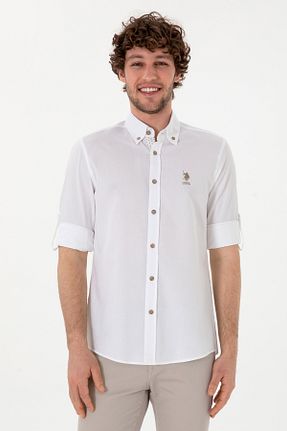 پیراهن سفید مردانه یقه ایستاده U.S. Polo Assn. - کد 921123383