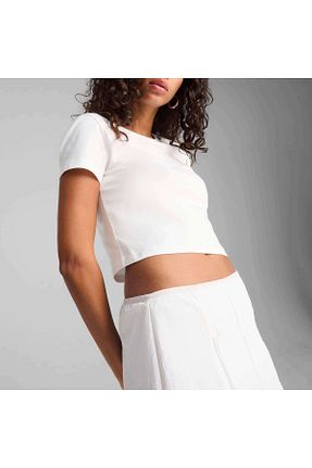 تیشرت سفید زنانه یقه دوچرخه Puma - کد 921143555
