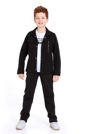 ست بالاتنه و پائین تنه مشکی بچه گانه بافتنی xo kids moda - کد 935507168