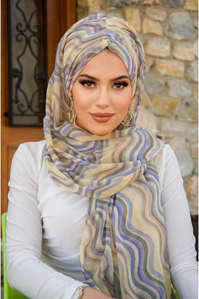روسری رنگی هندسی Aişe Tesettür - کد 921148117
