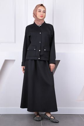 ست بالاتنه و پائین تنه حجاب مشکی زنانه رگولار İmajButik - کد 921152336