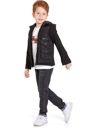ست بالاتنه و پائین تنه مشکی بچه گانه بافتنی xo kids moda - کد 921967111