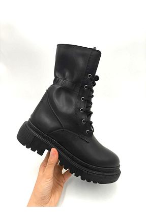 بوت / نیم بوت مشکی زنانه چرم مصنوعی MOGAMS - کد 921291918